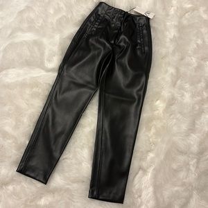 Zara faux leather pleated pants